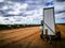 The Australian Portable Toilets with wheels in grape farming of regional town, Emerald , Queensland , Australia.