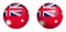 Australian red ensign flag under 3d dome button and on glossy sphere / ball