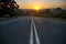 Australian road in the sunset
