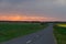 Australian rural road near Ballarat at sunset