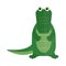 Australian saltwater green crocodile cartoon flat vector illustration.