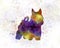 Australian Silky Terrier in watercolor