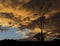 Australian sunset with stormy mammatus clouds