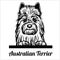Australian Terrier - Peeking Dogs - breed face head isolated on white