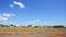 Australian town landscape, white clouds in blue sky, time-lapse