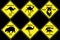 Australian warning road signs icons