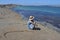 Australian woman looking at the landscape view of Greens Pool in Western Australia