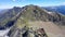 Austria. Alpine region `Stubai`. View from the top of the Rinnenspitze to Kreuzkamp.