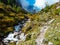 Austria - Austrian dolomites, stream and clouds