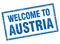 Austria blue square grunge welcome stamp