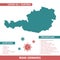 Austria Europe Country Map. Covid-29, Corona Virus Map Infographic Vector Template EPS 10