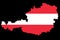 Austria  flag on map isolated  on png or transparent  background,Symbol of Austria,template for banner,advertising, commercial,