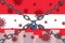 Austria flag with outbreak deadly coronavirus. Concept of coronavirus quarantine. Coronavirus outbreak in Austria.