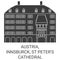 Austria, Innsburck, St Peter's Cathedral travel landmark vector illustration