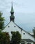 Austria, Klagenfurt, Capuchin Church (Kapuzinerkloster), church spire and bell tower