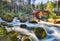 Austria landscape with waterfall and watermill near Salzburg, Go