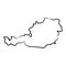 Austria map from the contour black brush lines different thickness on white background. Vector illustration