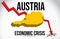 Austria Map Financial Crisis Economic Collapse Market Crash Global Meltdown Vector