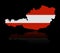 Austria map flag with reflection illustration
