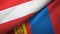 Austria and Mongolia two flags textile cloth, fabric texture