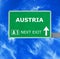 AUSTRIA road sign against clear blue sky