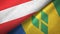 Austria and Saint Vincent and the Grenadines two flags textile cloth