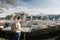 Austria. Salzburg. The girl tourist on the observation deck