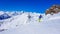 Austria - A skier enjoying the view on the snowy mountains