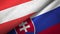 Austria and Slovakia two flags textile cloth, fabric texture