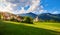 Austria traditional church with chapel in village