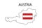 Austria transparent map on white background. Silhouette map. National flag of austria. Vector illustration. Stock image.