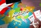 Austria travel concept map background with planes, tickets. Visit Austria travel and tourism destination concept. Austria flag on