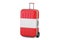 Austria travel concept, suitcase with Austrian flag. 3D rendering