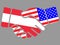 Austria and USA flags Handshake vector
