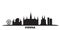 Austria, Vienna City city skyline isolated vector illustration. Austria, Vienna City travel black cityscape