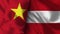 Austria and Vietnam Realistic Flag â€“ Fabric Texture Illustration