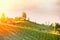 Austria Vineyards Leibnitz area south Styria travel spot. Light leaks