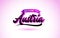Austria Welcome to Creative Text Handwritten Font with Purple Pink Colors Design