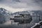 Austria - Zell am See - 16. 12. 2017 Tourist cruise in on frozen lake with snow and beautiful mountains on the background. Touris