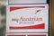 Austrian Airlines logo in front of their main office for Belgrade.