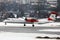 Austrian Airlines plane approaching airport Innsbruck Airport, INN