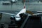 Austrian airlines plane docked at airlift