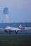 Austrian Airlines plane taking off from Vienna Airport, VIE