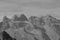 Austrian Alps; Panoramic mountain view of the three towers in montafon-valley, Vorarlberg