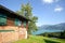 Austrian Alps: View from alpine pasture to lake Attersee, Salzburger Land, Austria