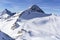 Austrian Alps in winter. Hintertux mountain landscape at Tirol, Top of Europe