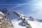 Austrian Alps in winter. Hintertux mountain landscape at Tirol, Top of Europe