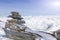 Austrian Alps in winter. Hintertux mountain landscape at Tirol, Top of Europe