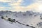 Austrian Alps in winter. Zillertal Arena mountain landscape at Tirol, Top of Europe