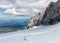 Austrian Dachstein mountain with glacier and ski piste